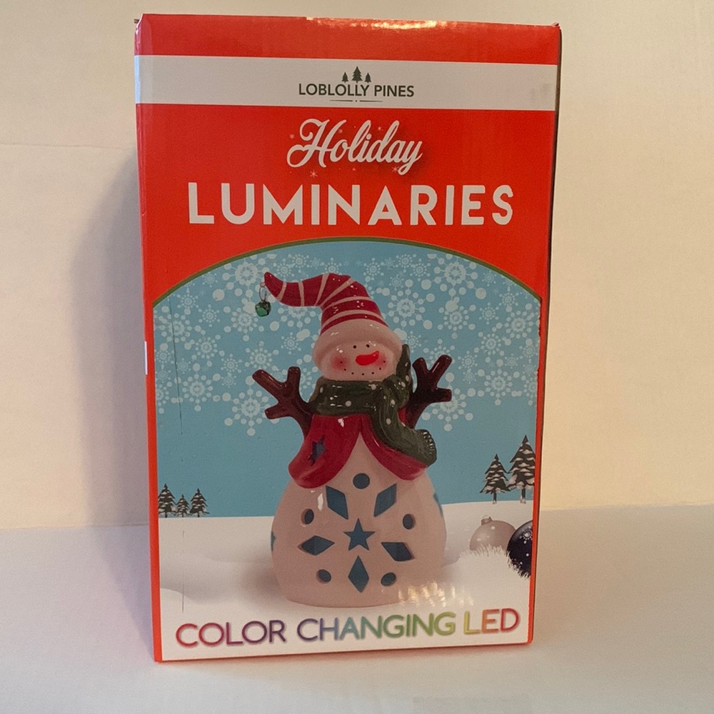 Snowman Luminaries Holiday Winter Christmas Color Changing Lights